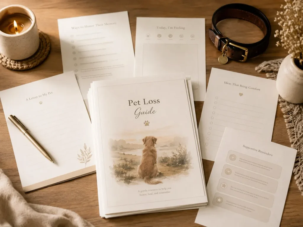 Free printable first hours after dog loss resource kit